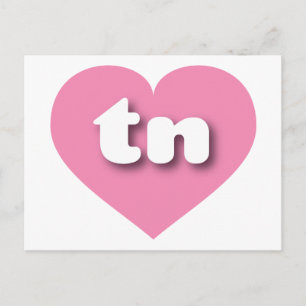 Postal Corazón rosado de Tennessee - Amo a