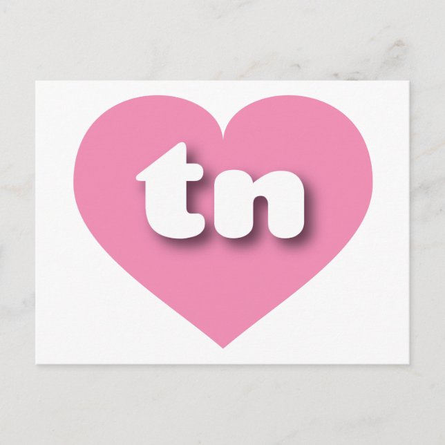 Postal Corazón rosado de Tennessee - Amo a (Anverso)