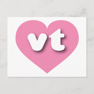 Postal Corazón rosado de Vermont - Amo el vt
