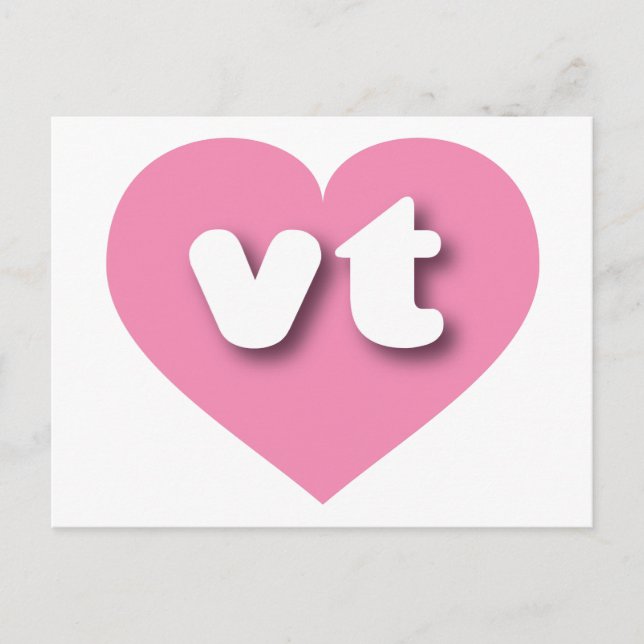 Postal Corazón rosado de Vermont - Amo el vt (Anverso)