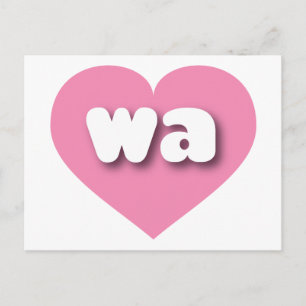 Postal Corazón rosado de Washington - Amo la guerra