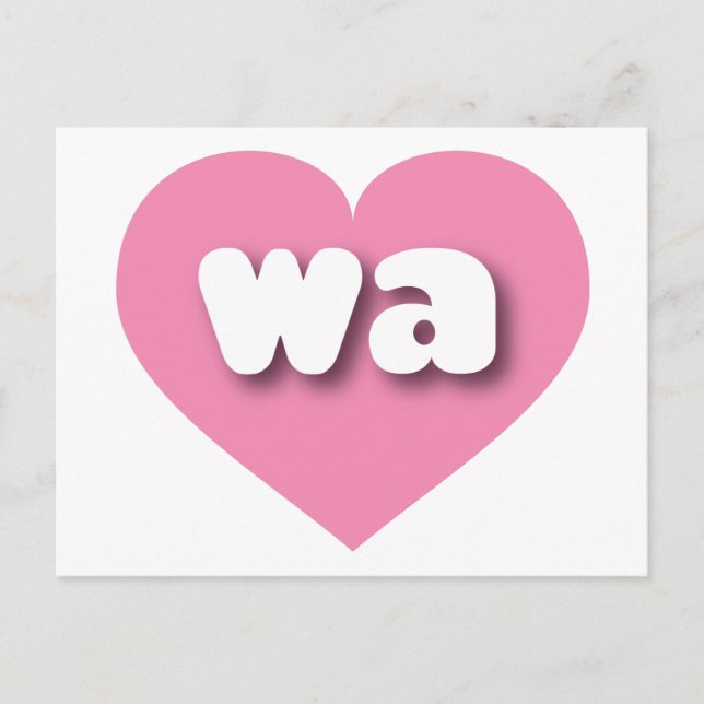 Postal Corazón rosado de Washington - Amo la guerra (Anverso)