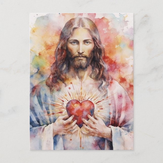Postal Corazón sagrado de Jesús (Anverso)
