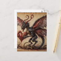 Corazón sangrante de dragón fantasía oscura