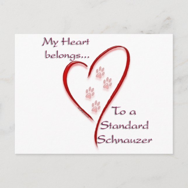Postal Corazón Schnauzer estándar pertenece a (Anverso)