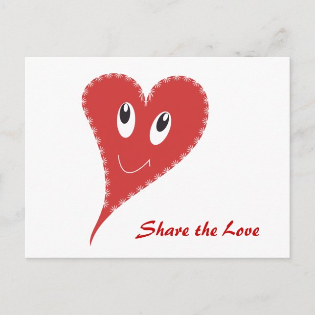 Postal Corazón sonriente de San Valentín (Anverso)