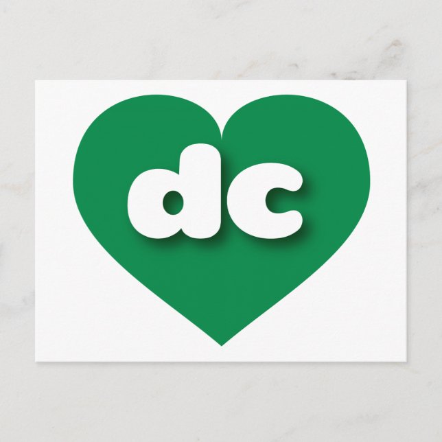Postal corazón verde dc - me encanta dc (Anverso)