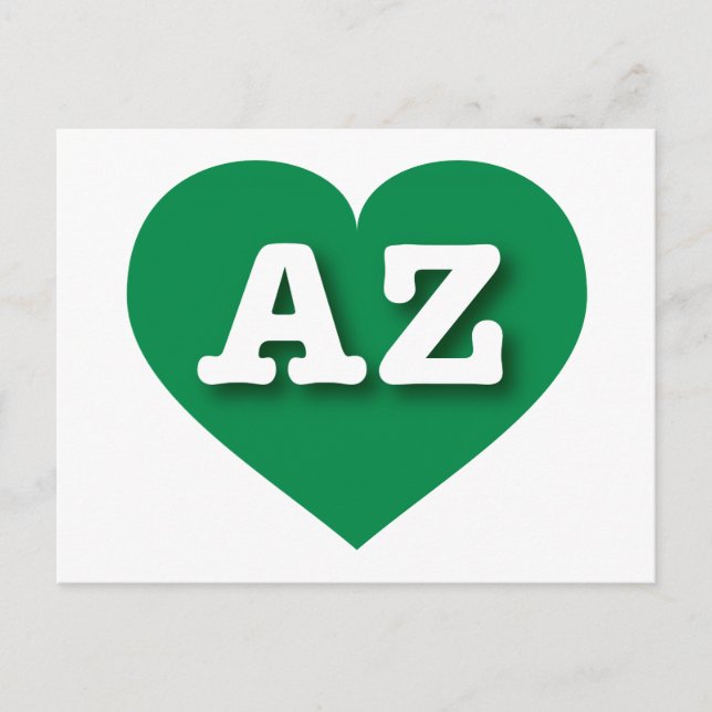 Postal Corazón verde de Arizona - Amo AZ (Anverso)
