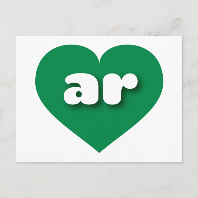 Postal Corazón verde de Arkansas - Amo el arte (Anverso)