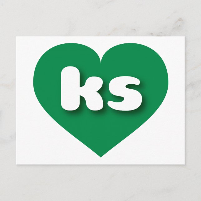 Postal Corazón verde de Kansas - Amo a los (Anverso)