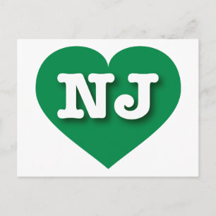 Postal Corazón verde de Nueva Jersey - Amo NJ