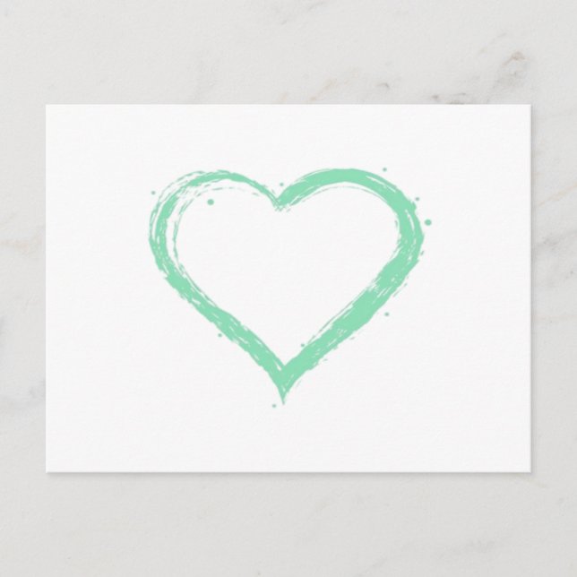 Postal Corazón Verde Esencial  (Anverso)