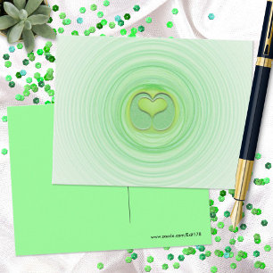 Postal Corazón verde espiral Colorido Te Extraño