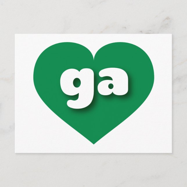 Postal Corazón verde georgiano - Amo ga (Anverso)