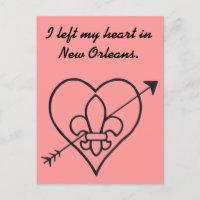 Corazón y flor de lis del amor de New Orleans