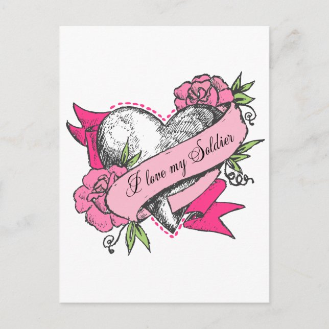 Postal Corazón y Rosas (Anverso)