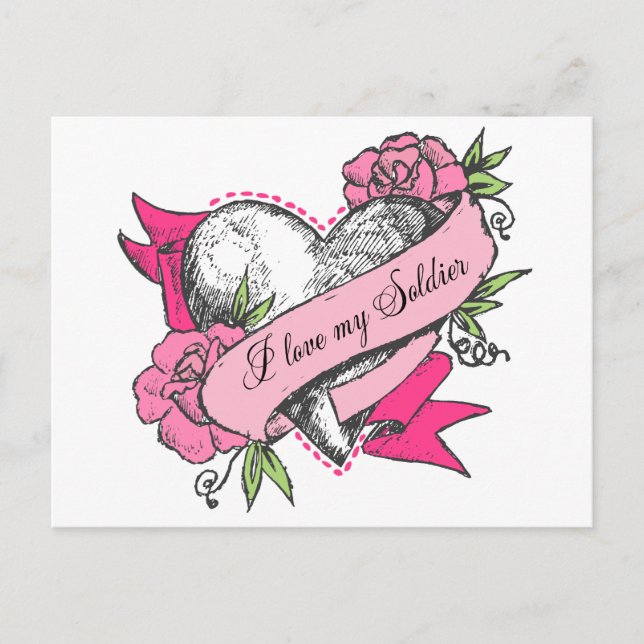 Postal Corazón y Rosas (Anverso)