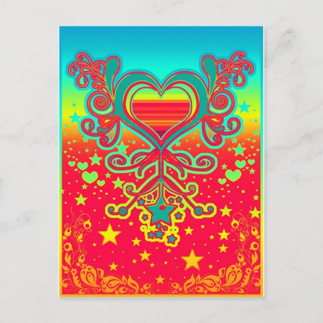 Postal corazones (Anverso)