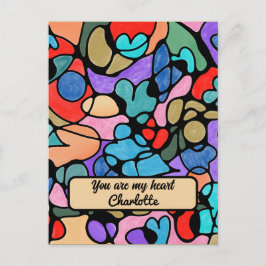 POSTAL CORAZONES ACUARELAS DIGITALES NEUROGRÁFICAS