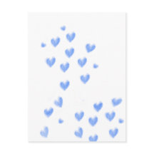 Corazones adorables de acuarela azul