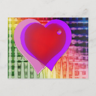 Postal corazones arcoiris...