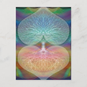 Postal Corazones arcoiris del árbol de la vida