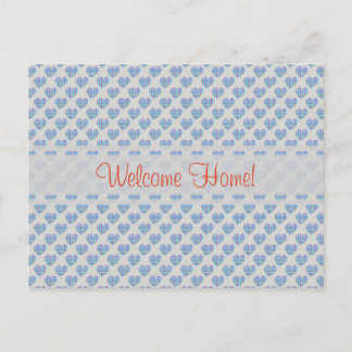 Postal corazones azules bienvenidos a casa!