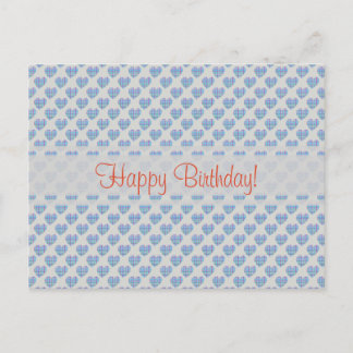 Postal ¡corazones azules Feliz cumpleaños!