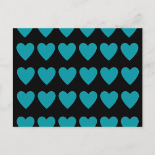 Postal corazones azules punks de Retro 80 en negro
