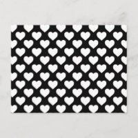 Corazones blancos sobre fondo negro