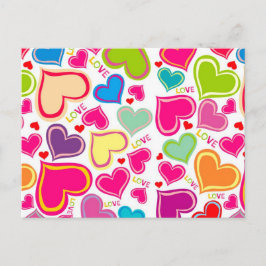 Postal corazones coloridos