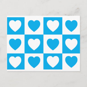Postal Corazones controlados - Azul cian