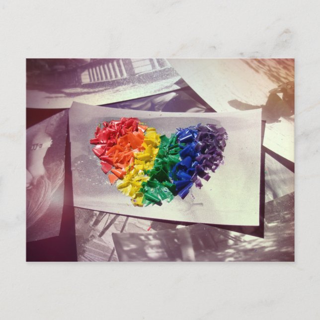 Postal Corazones (Crayon Love) (Anverso)