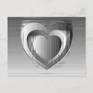 Postal Corazones cromadas pulidas