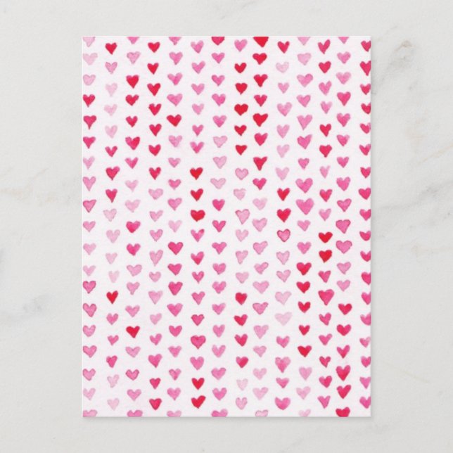 Postal Corazones de acuarela (Anverso)