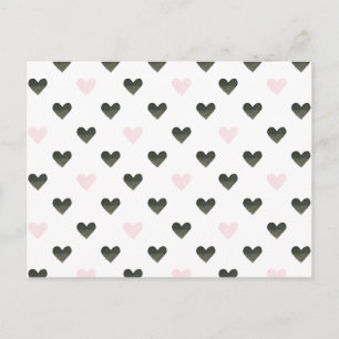 Postal Corazones de acuarela   Patrón de potencia de Chic