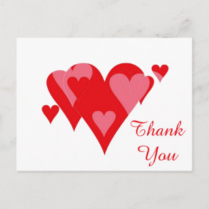 Postal Corazones de agradecimiento de Janz White