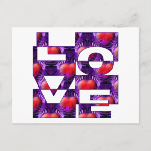 Postal corazones de amor