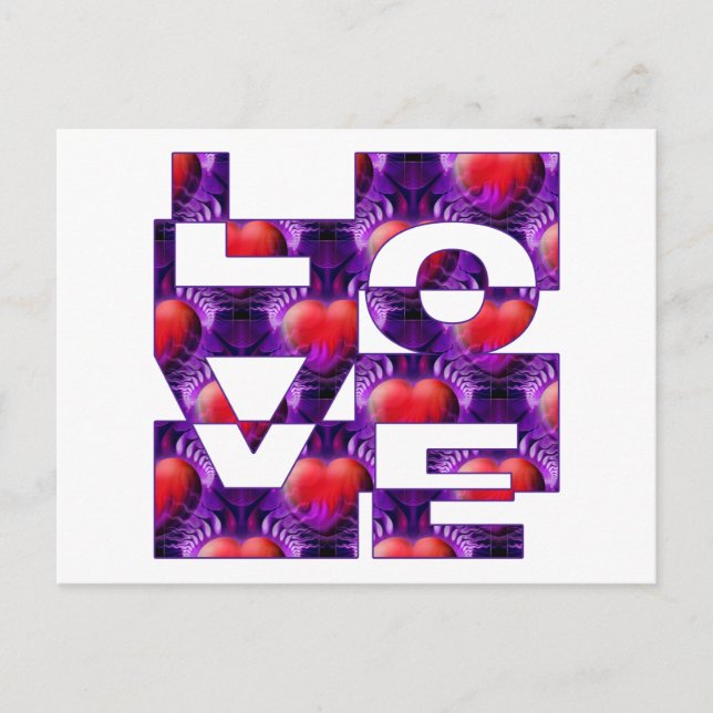 Postal corazones de amor (Anverso)