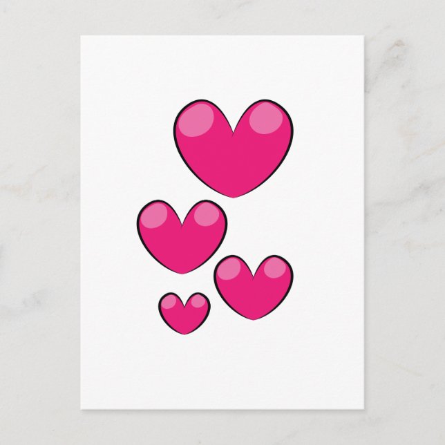 Postal Corazones de amor (Anverso)