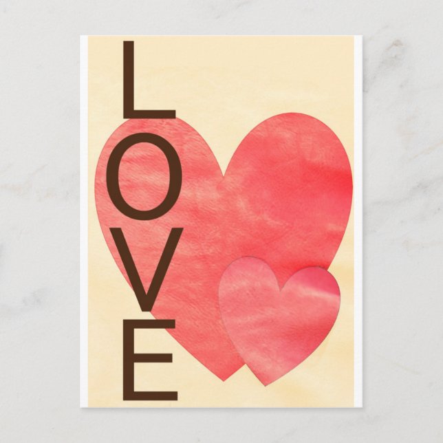 Postal Corazones de amor (Anverso)