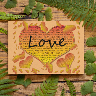 Postal Corazones de Amor 1 Corintios 13