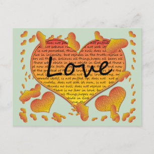 Postal Corazones de Amor 1 Corintios 13