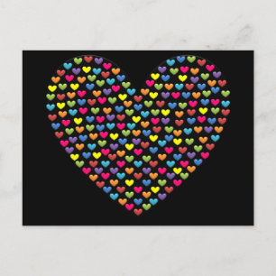 Postal Corazones de amor BonBon Rainbow