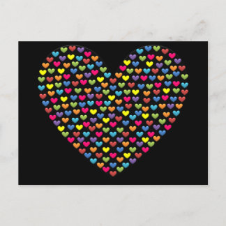 Postal Corazones de amor BonBon Rainbow