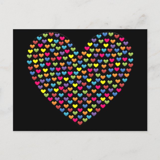Postal Corazones de amor BonBon Rainbow (Anverso)