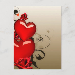 Postal corazones de amor de corazón personalizado persona
