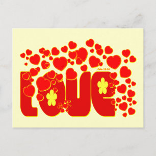 Postal Corazones de amor - John 13:34