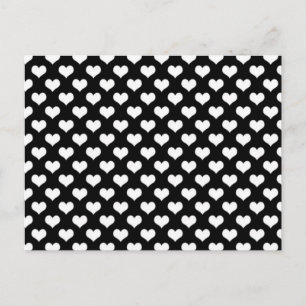 Postal Corazones De Amor Negro Y Blanco