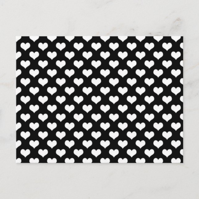 Postal Corazones De Amor Negro Y Blanco (Anverso)